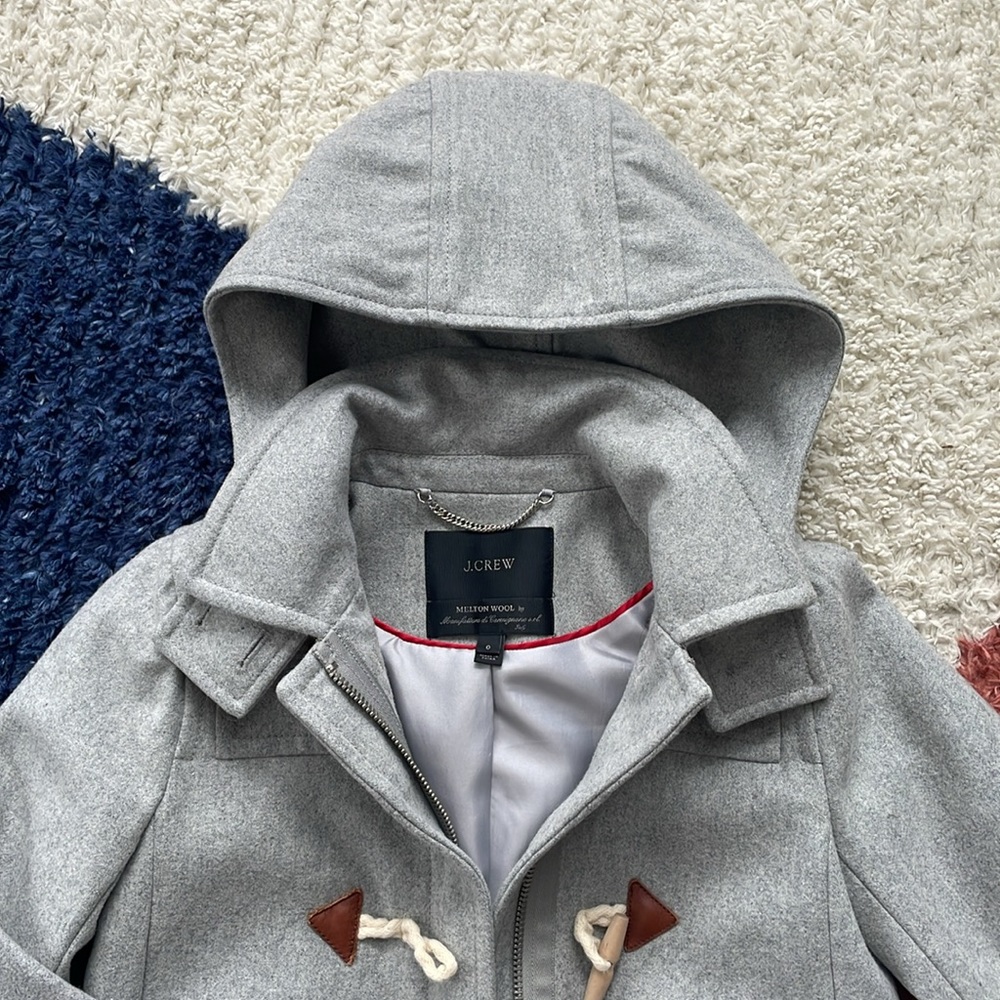 J. Crew Women's Wool Blend Melton Toggle Coat Jacket in Grey - Picture 6 of 8